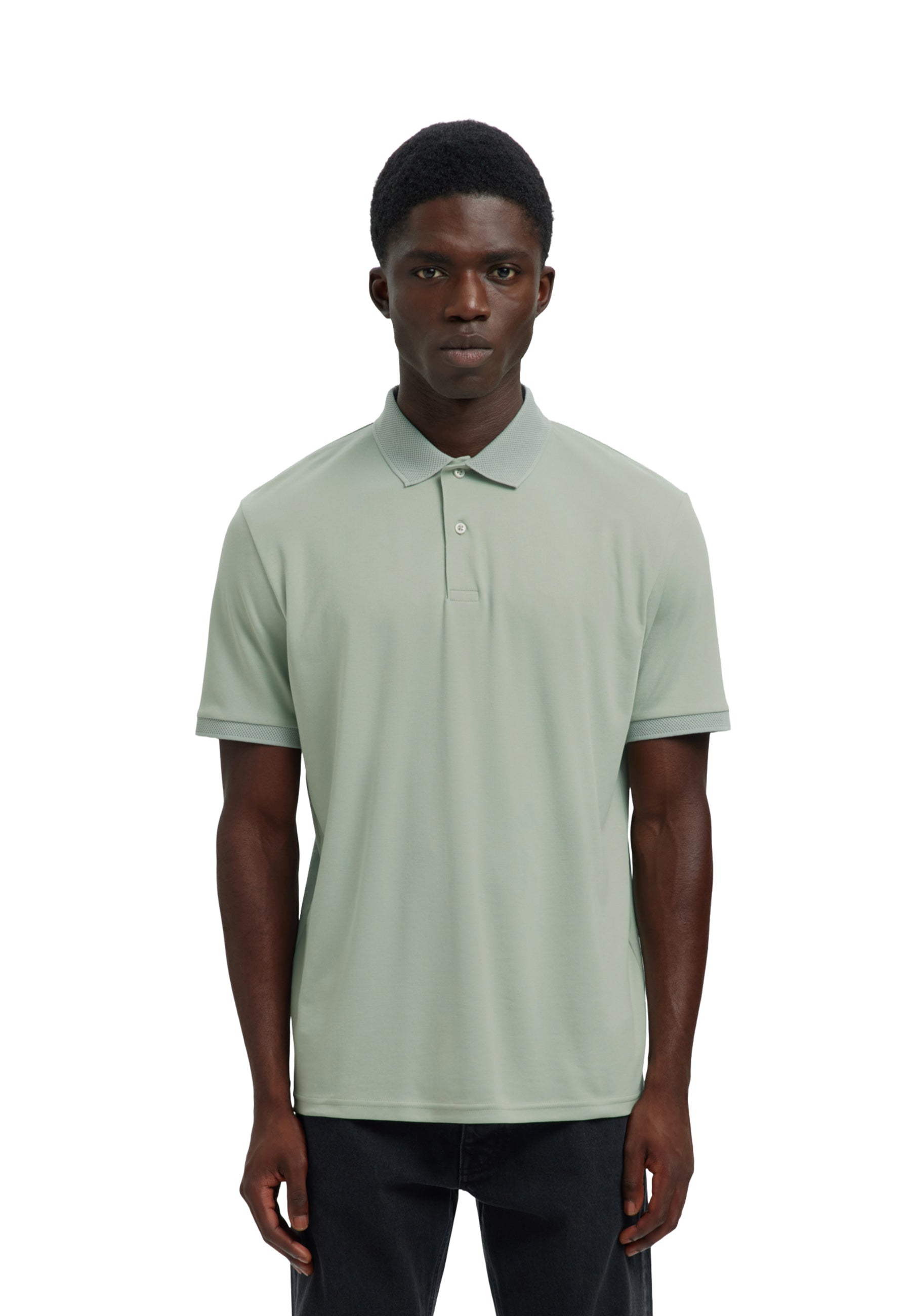 Polo Verde Selected Homme Black