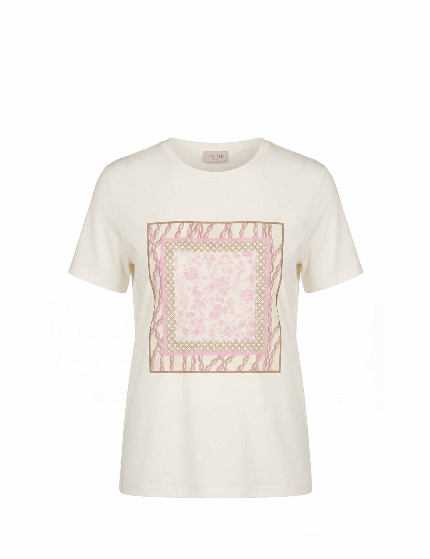 T-shirt Bianco Rosa Emme Marella