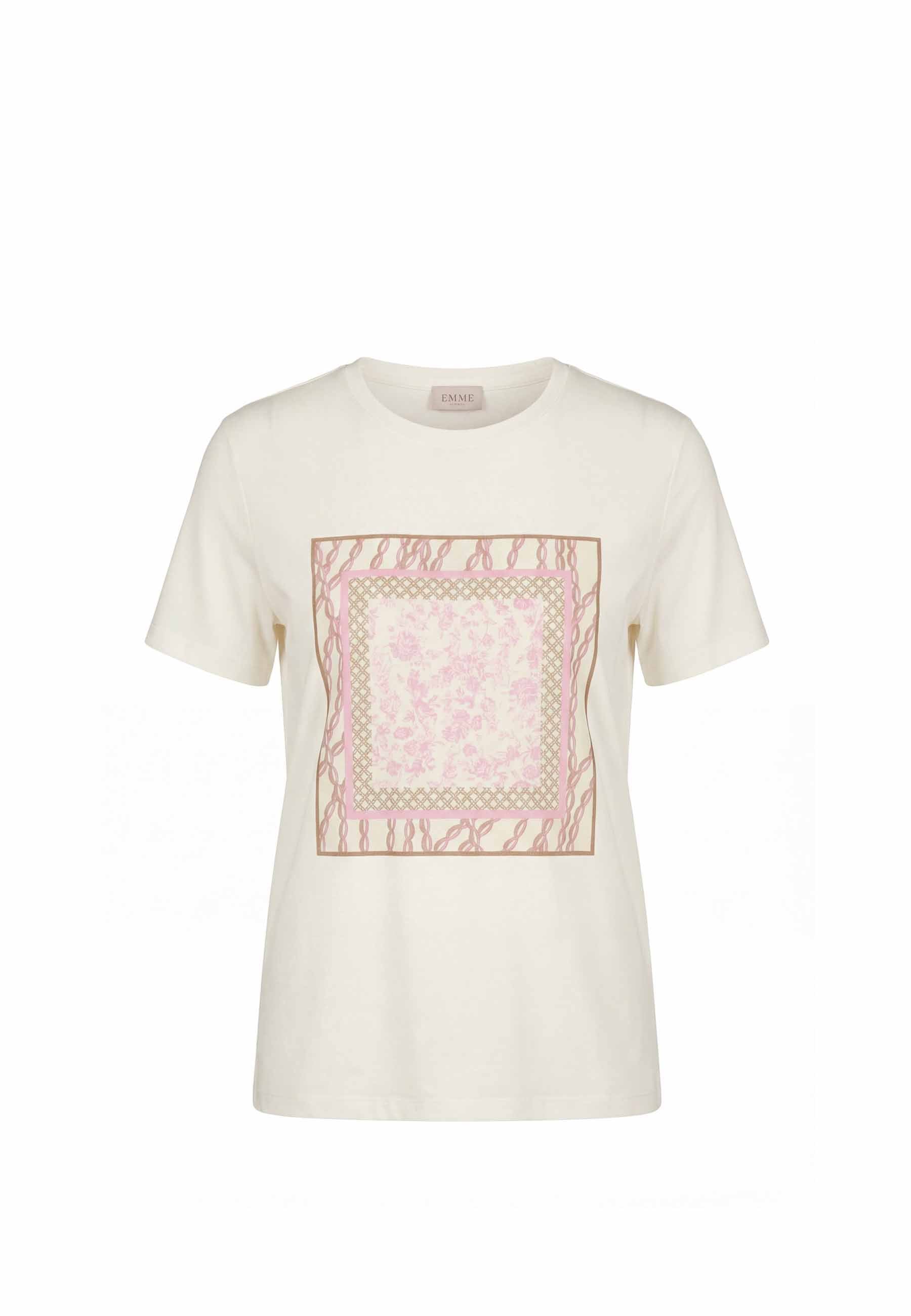 T-shirt Bianco Rosa Emme Marella