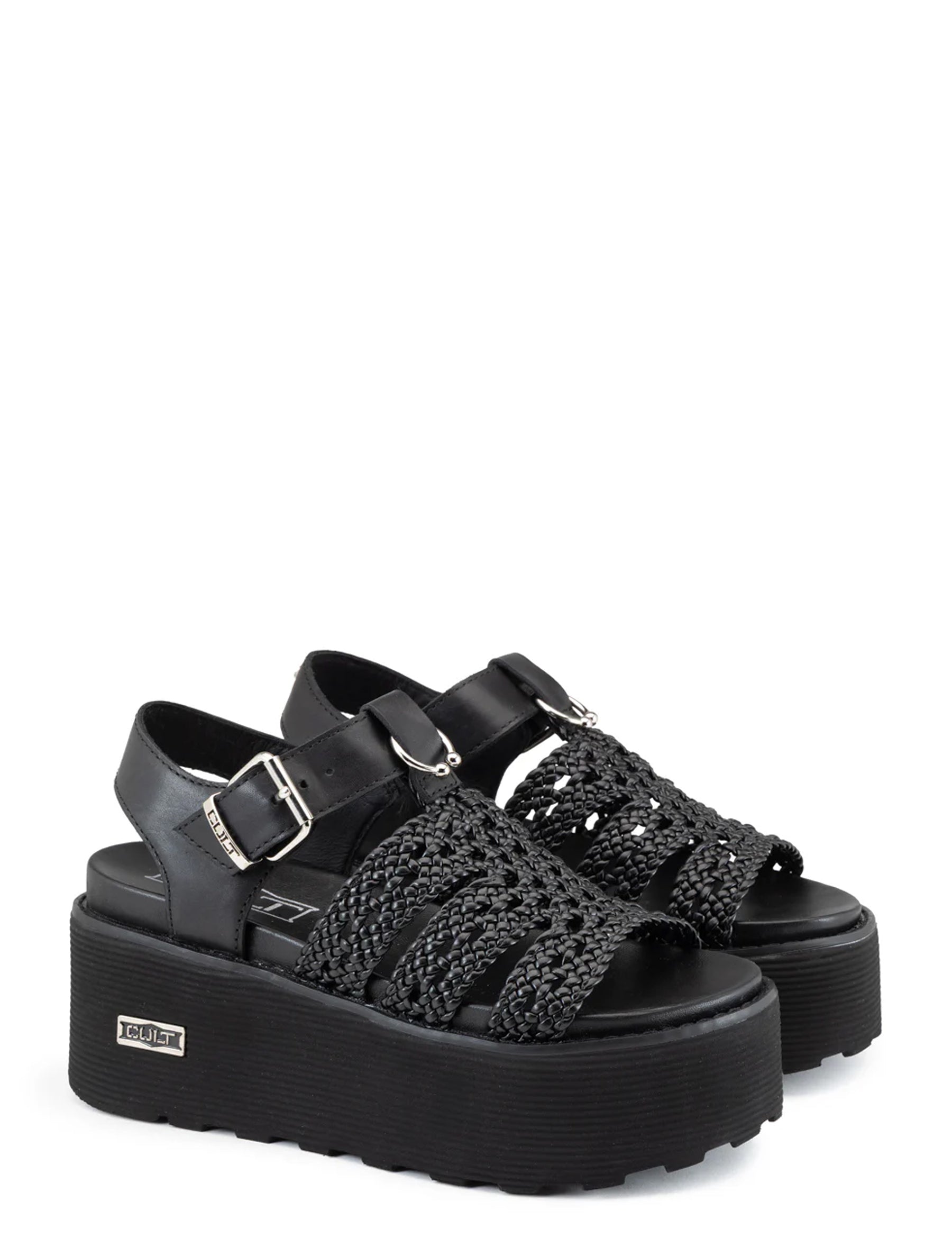 Sandali zeppa Nero Cult