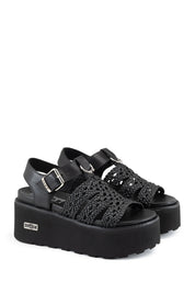 Sandali zeppa Nero Cult