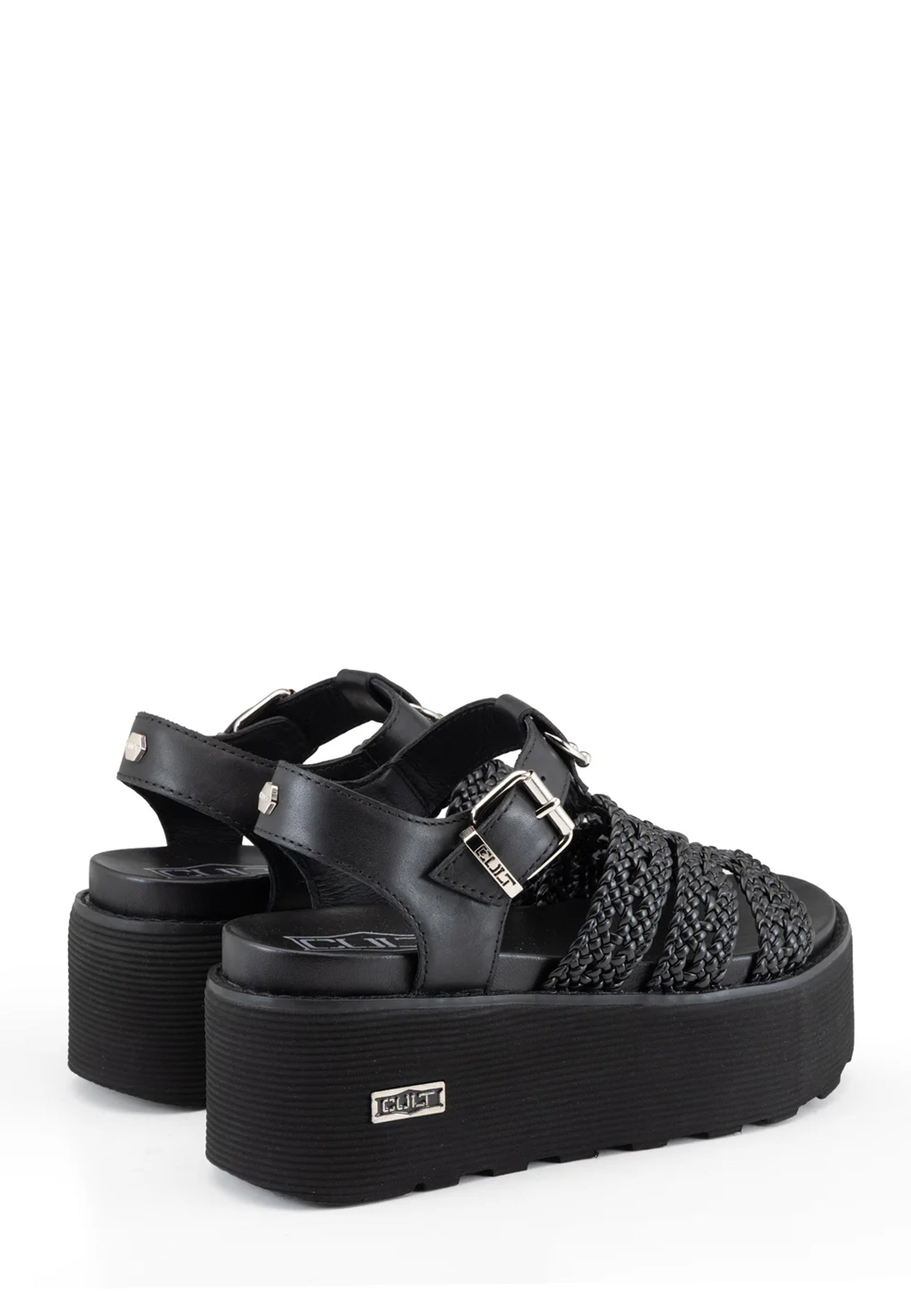Sandali zeppa Nero Cult