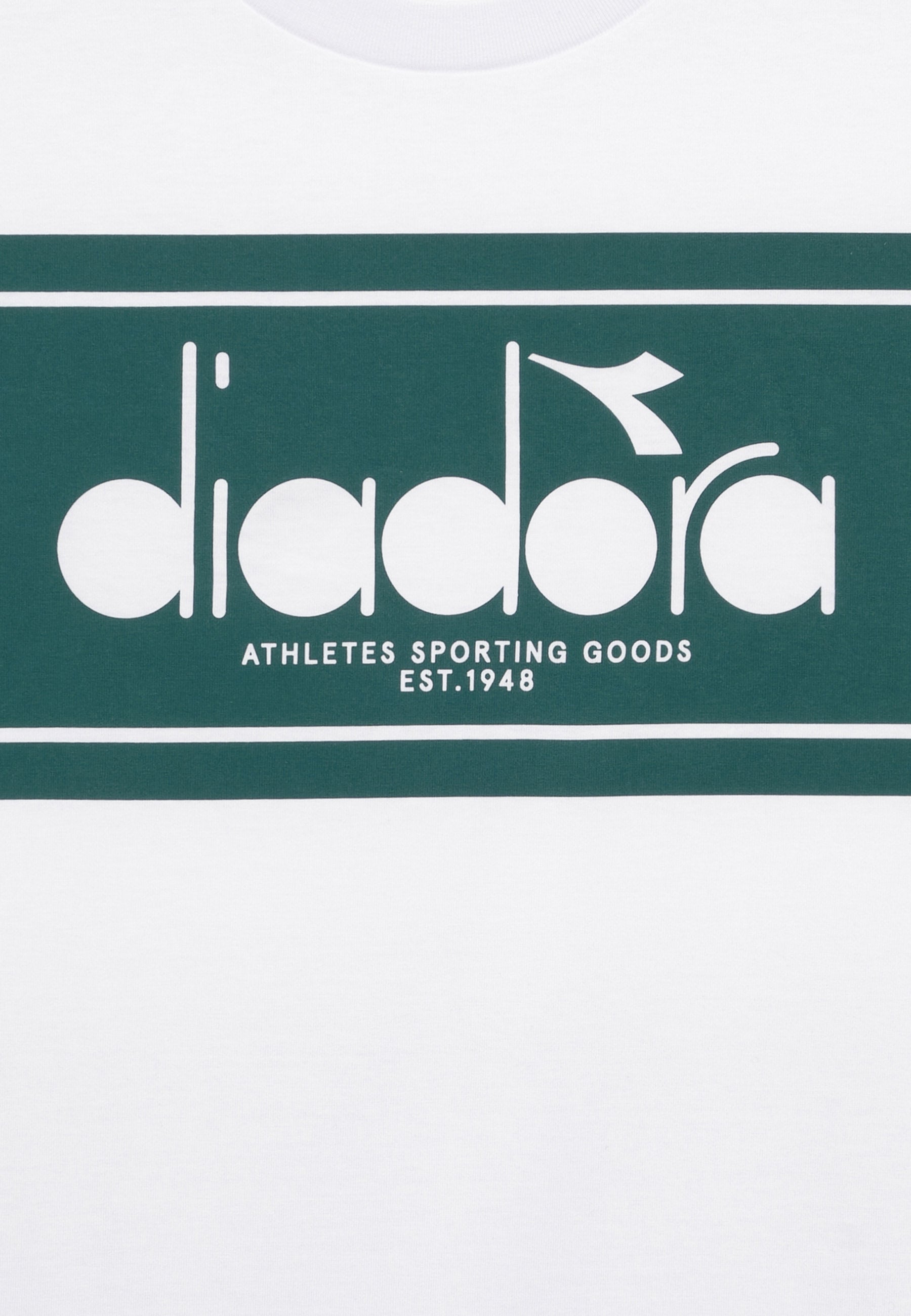 T-shirt Bianco Verde Diadora