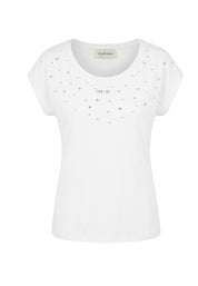 T-shirt Bianco Dorato Yes-zee