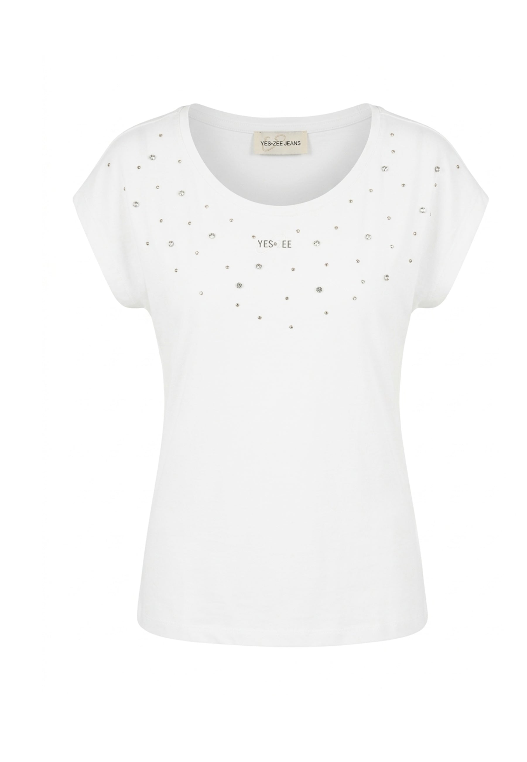 T-shirt Bianco Dorato Yes-zee