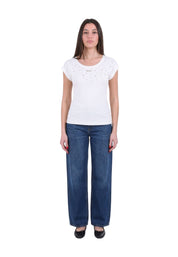 T-shirt Bianco Dorato Yes-zee