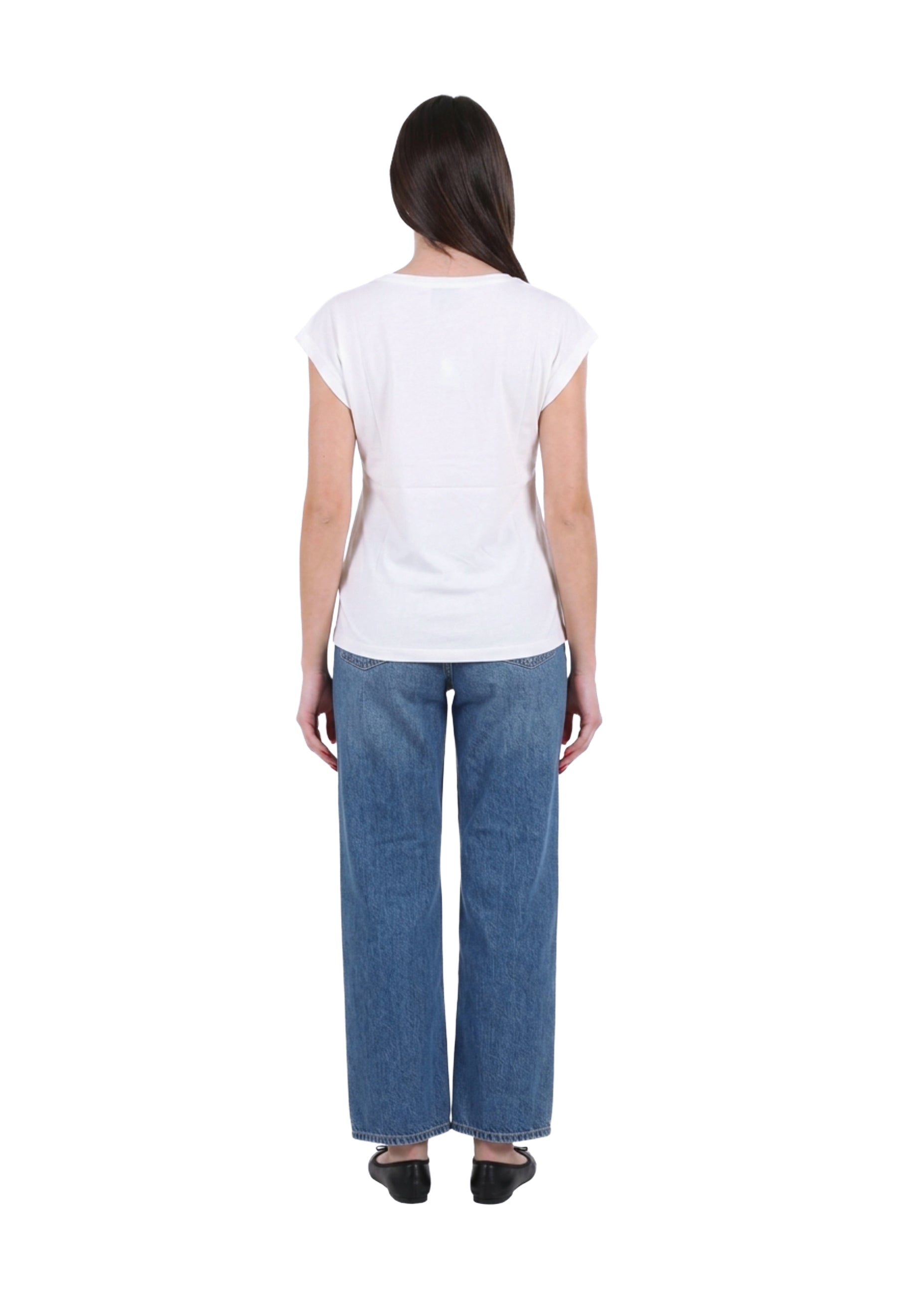 T-shirt Bianco Dorato Yes-zee