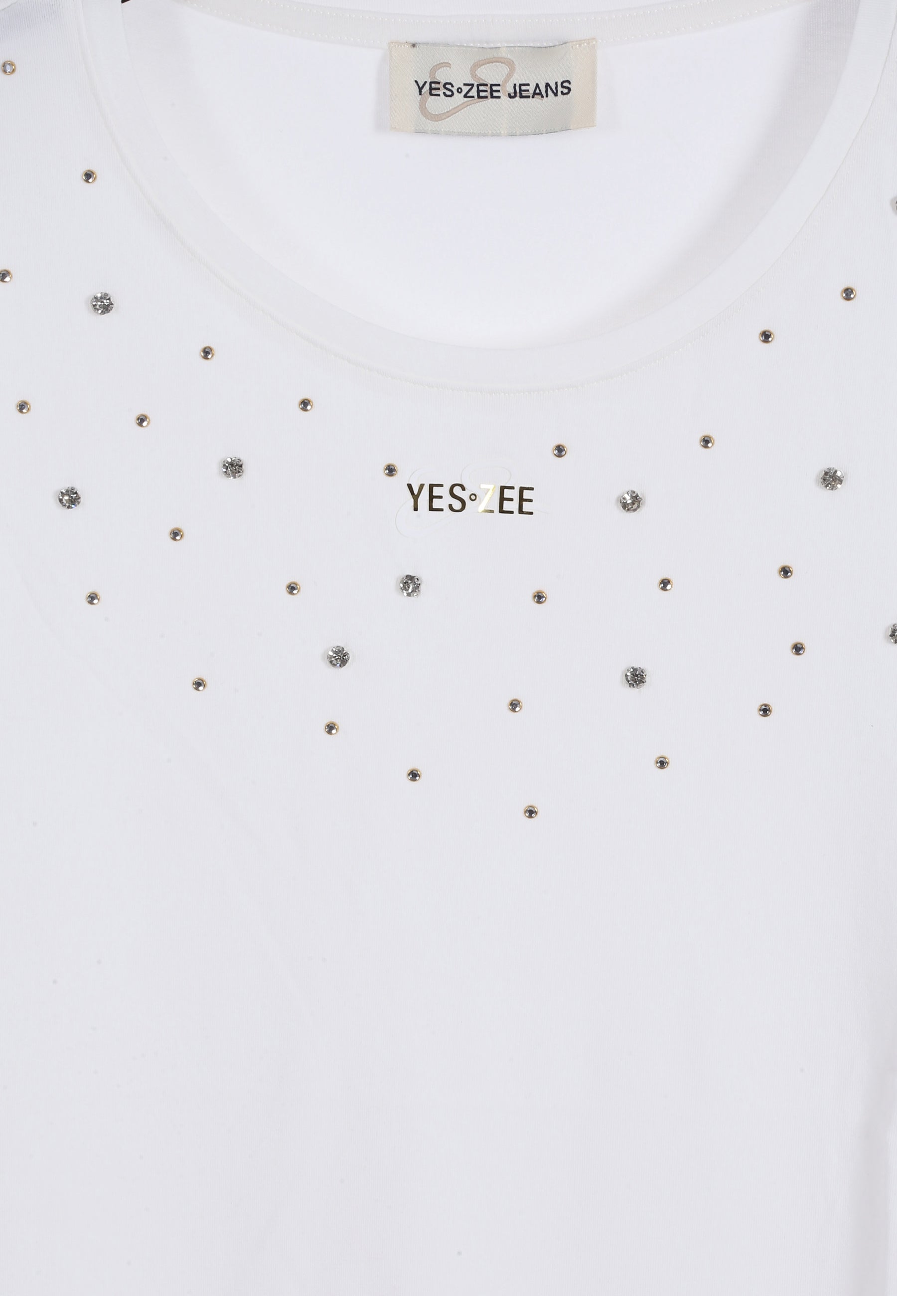 T-shirt Bianco Dorato Yes-zee