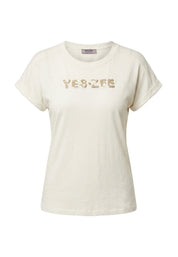 T-shirt Avorio Yes-zee