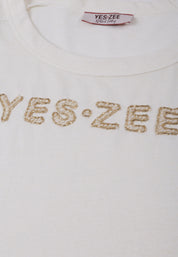 T-shirt Avorio Yes-zee