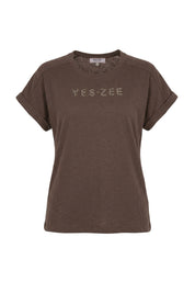 T-shirt Marrone Yes-zee