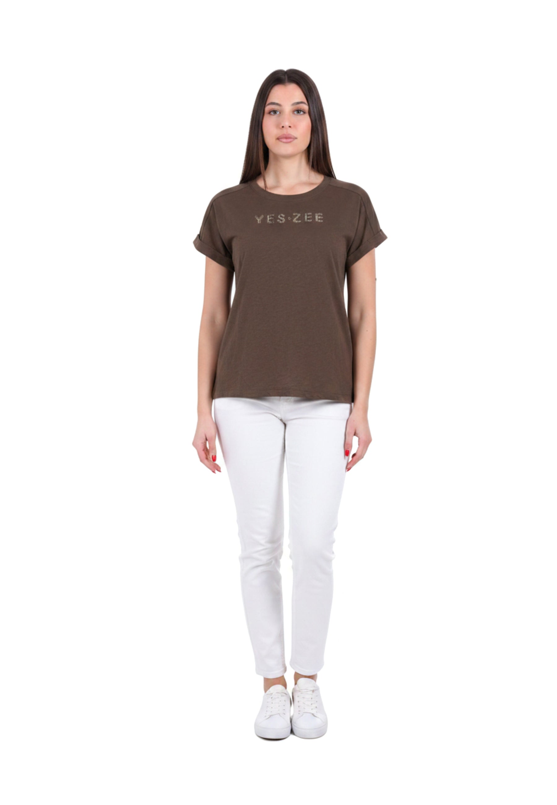 T-shirt Marrone Yes-zee