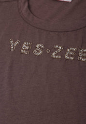 T-shirt Marrone Yes-zee