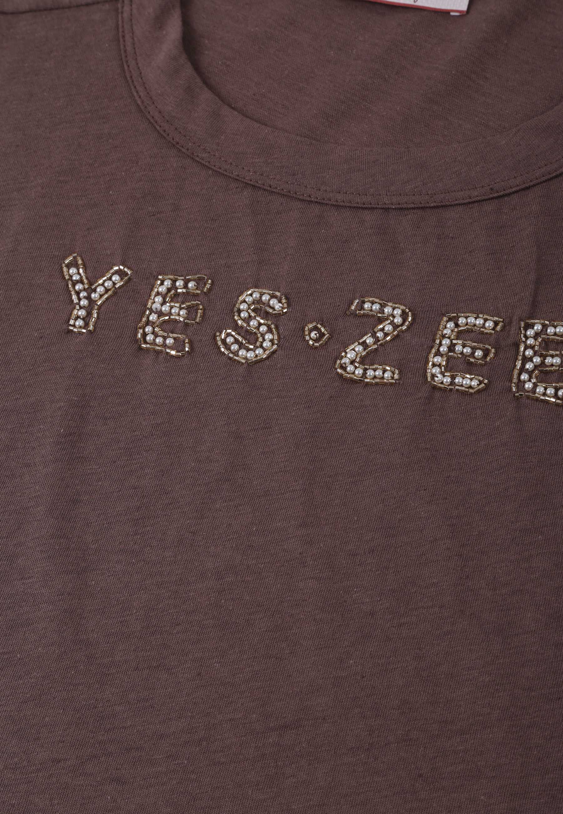 T-shirt Marrone Yes-zee