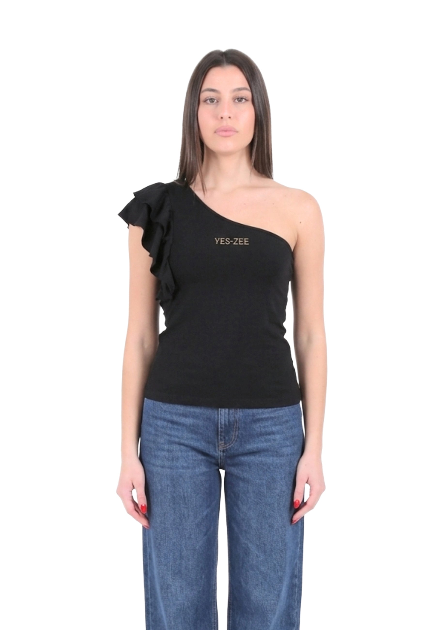 Top e canotte Nero Yes-zee