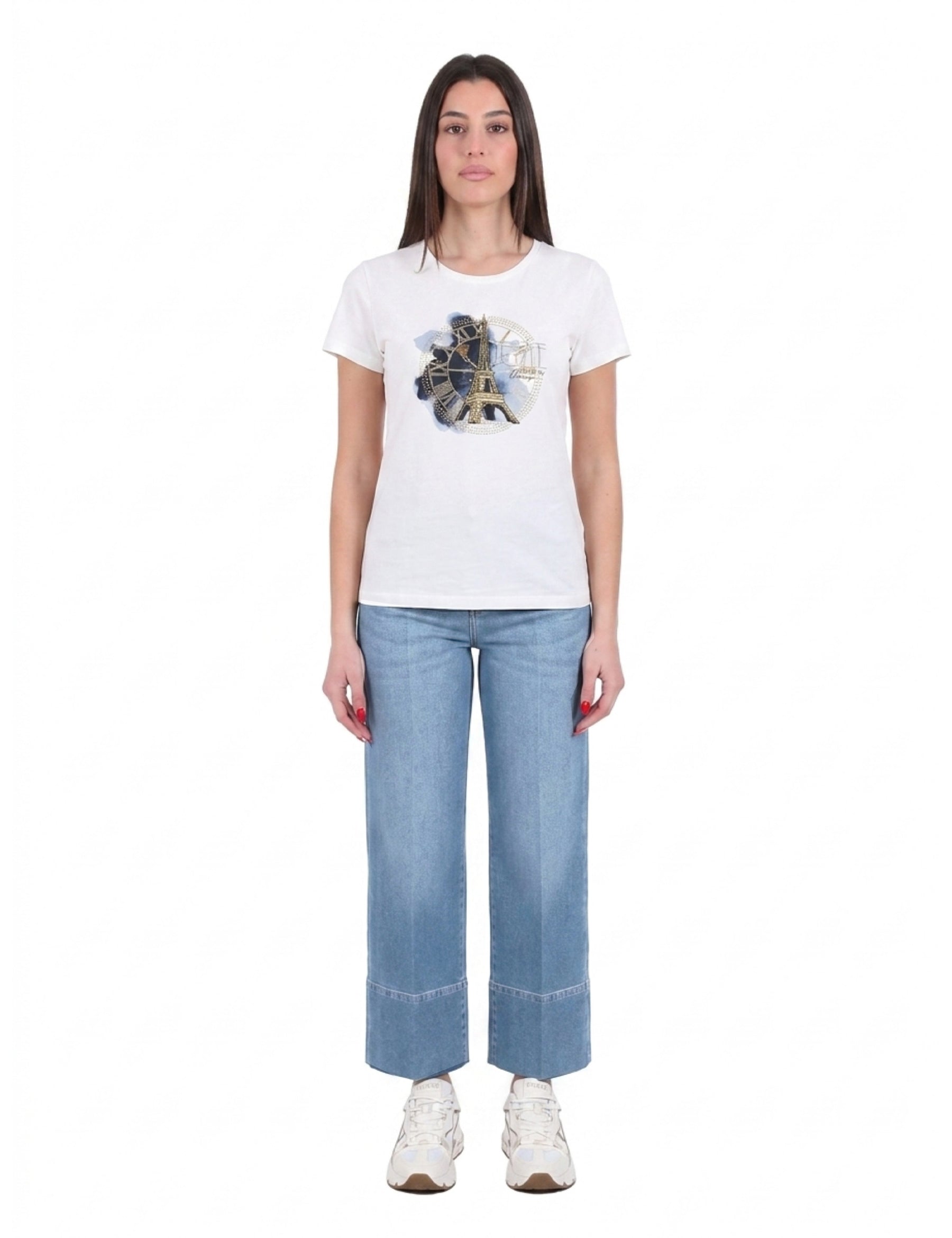 T-shirt Bianco Blu Yes-zee