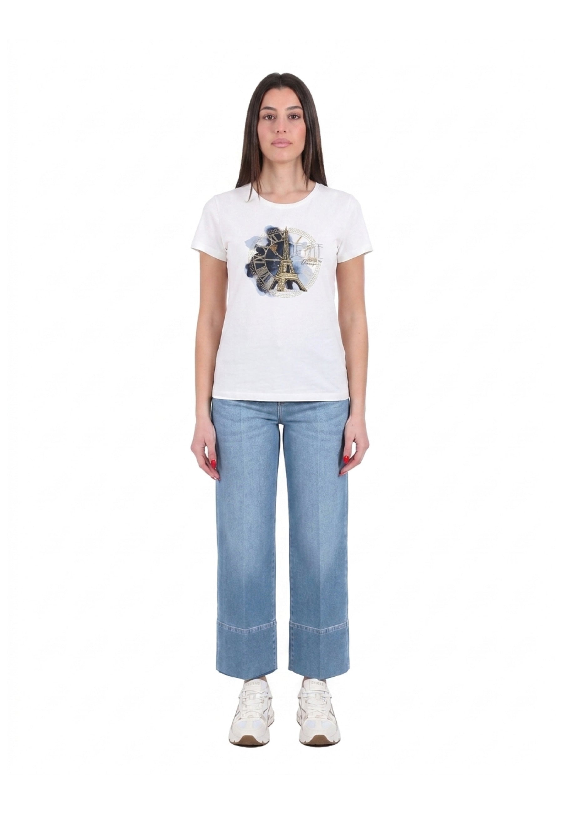 T-shirt Bianco Blu Yes-zee