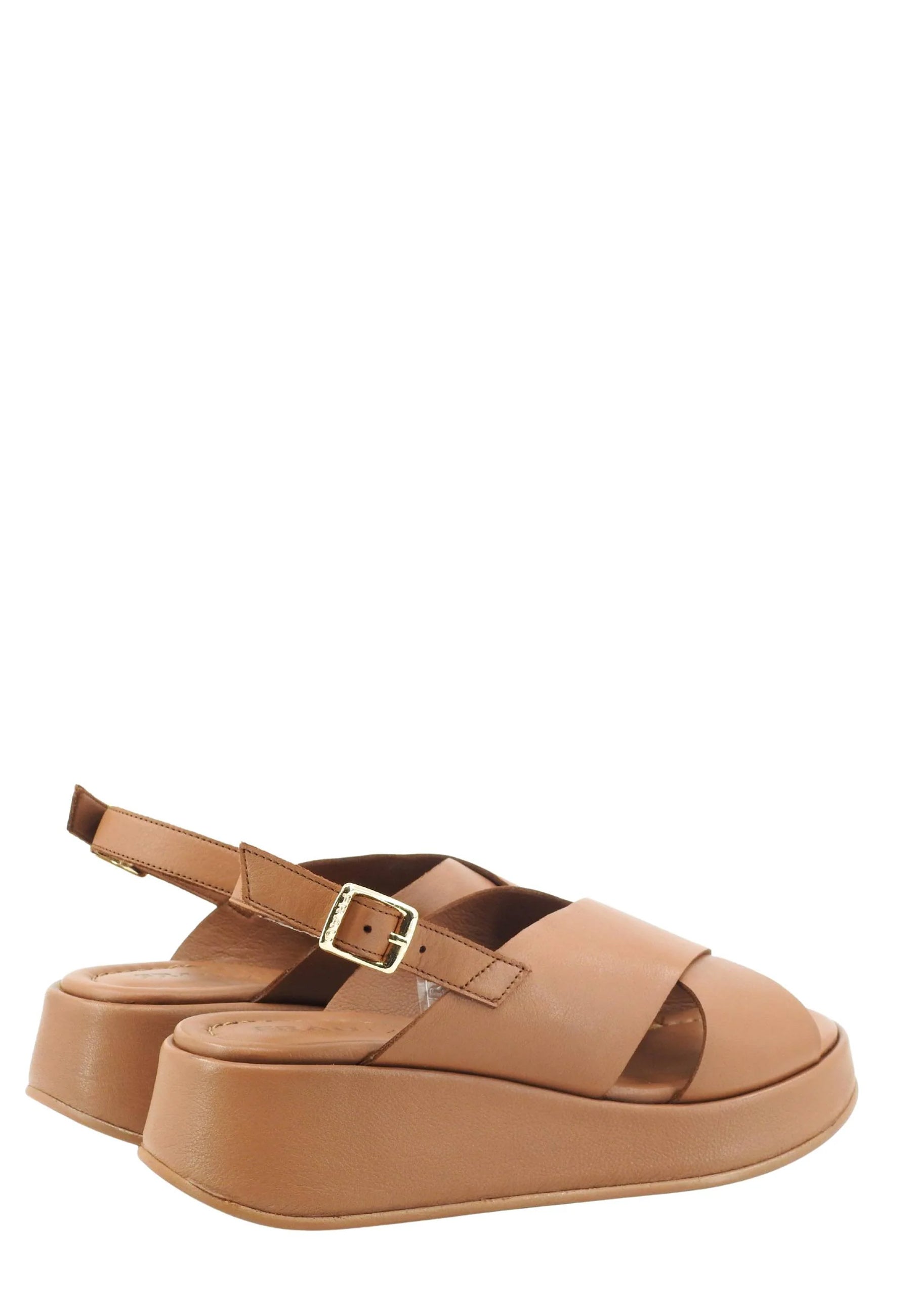 Sandali zeppa Marrone Frau
