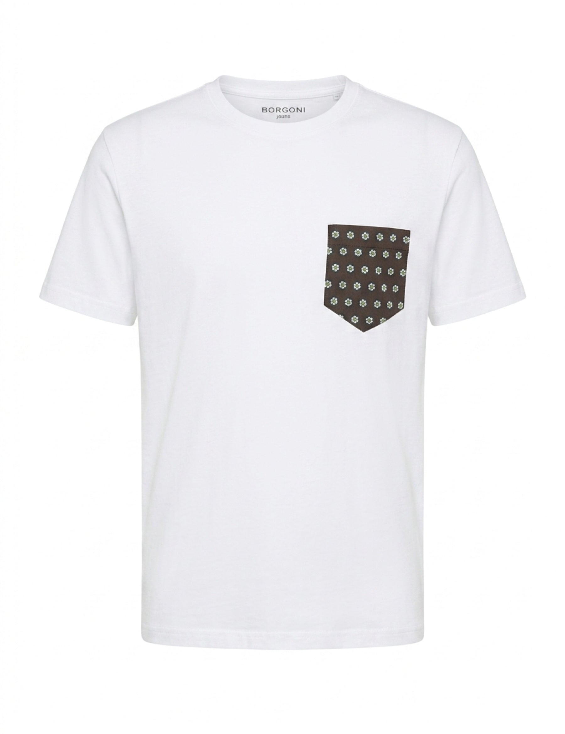 T-shirt Bianco Verde Borgoni Jeans