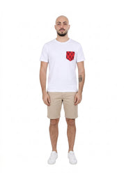 T-shirt Bianco Rosso Borgoni Jeans