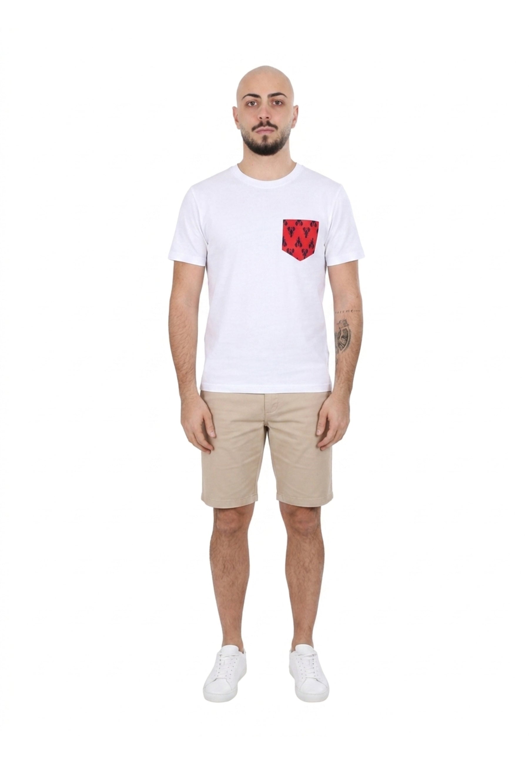 T-shirt Bianco Rosso Borgoni Jeans