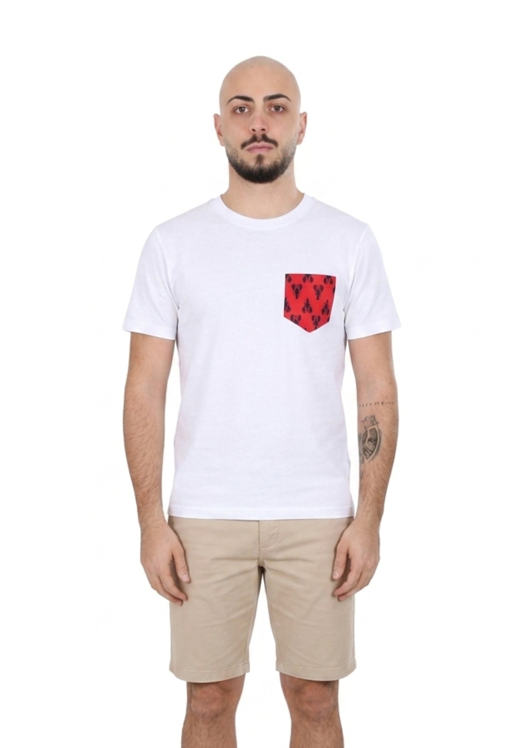 T-shirt Bianco Rosso Borgoni Jeans