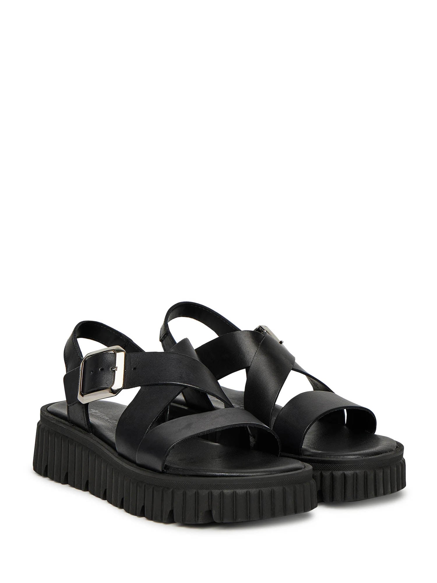 Sandali zeppa Nero Tamaris