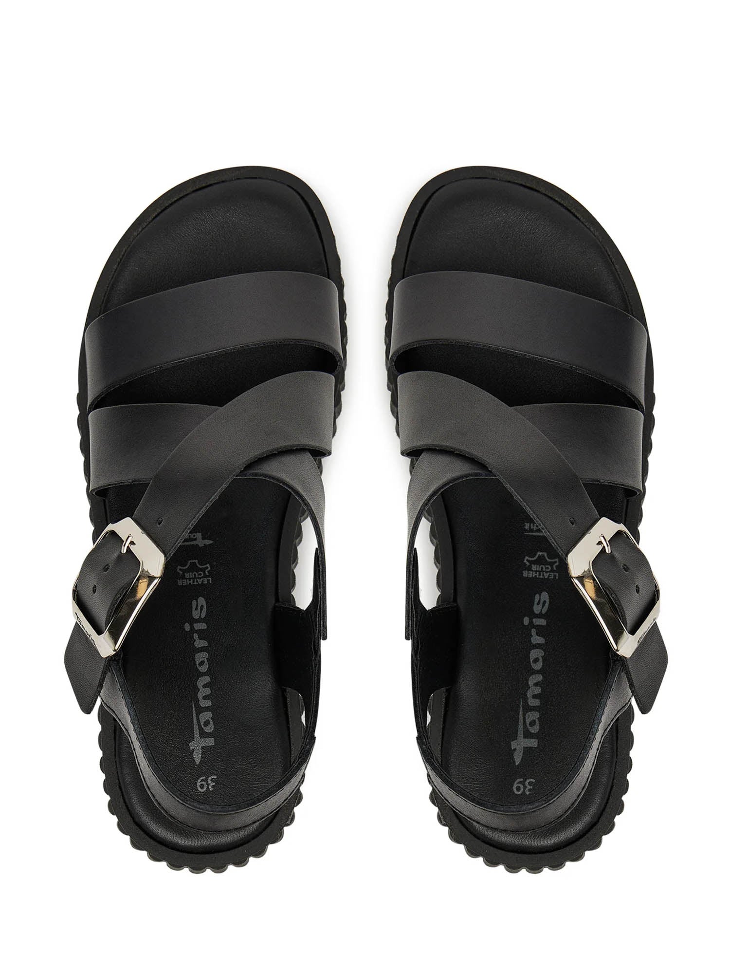 Sandali zeppa Nero Tamaris
