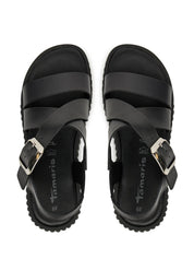 Sandali zeppa Nero Tamaris