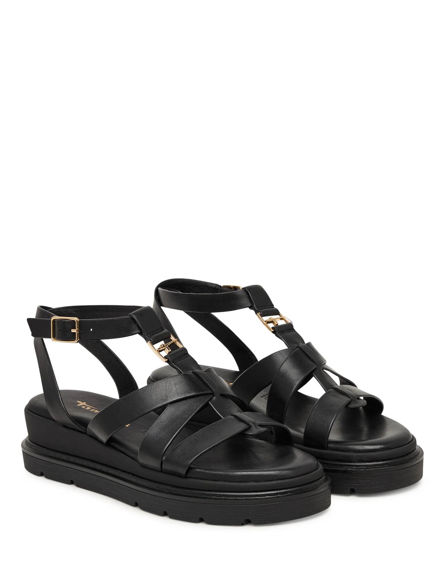 Sandali zeppa Nero Tamaris