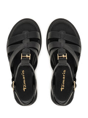 Sandali zeppa Nero Tamaris