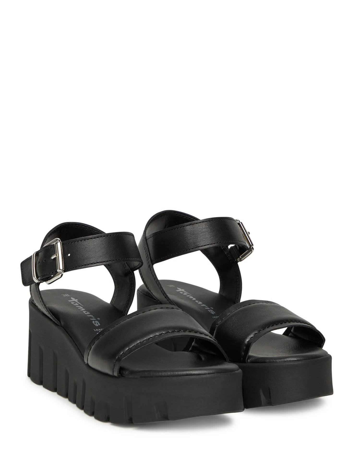 Sandali zeppa Nero Tamaris