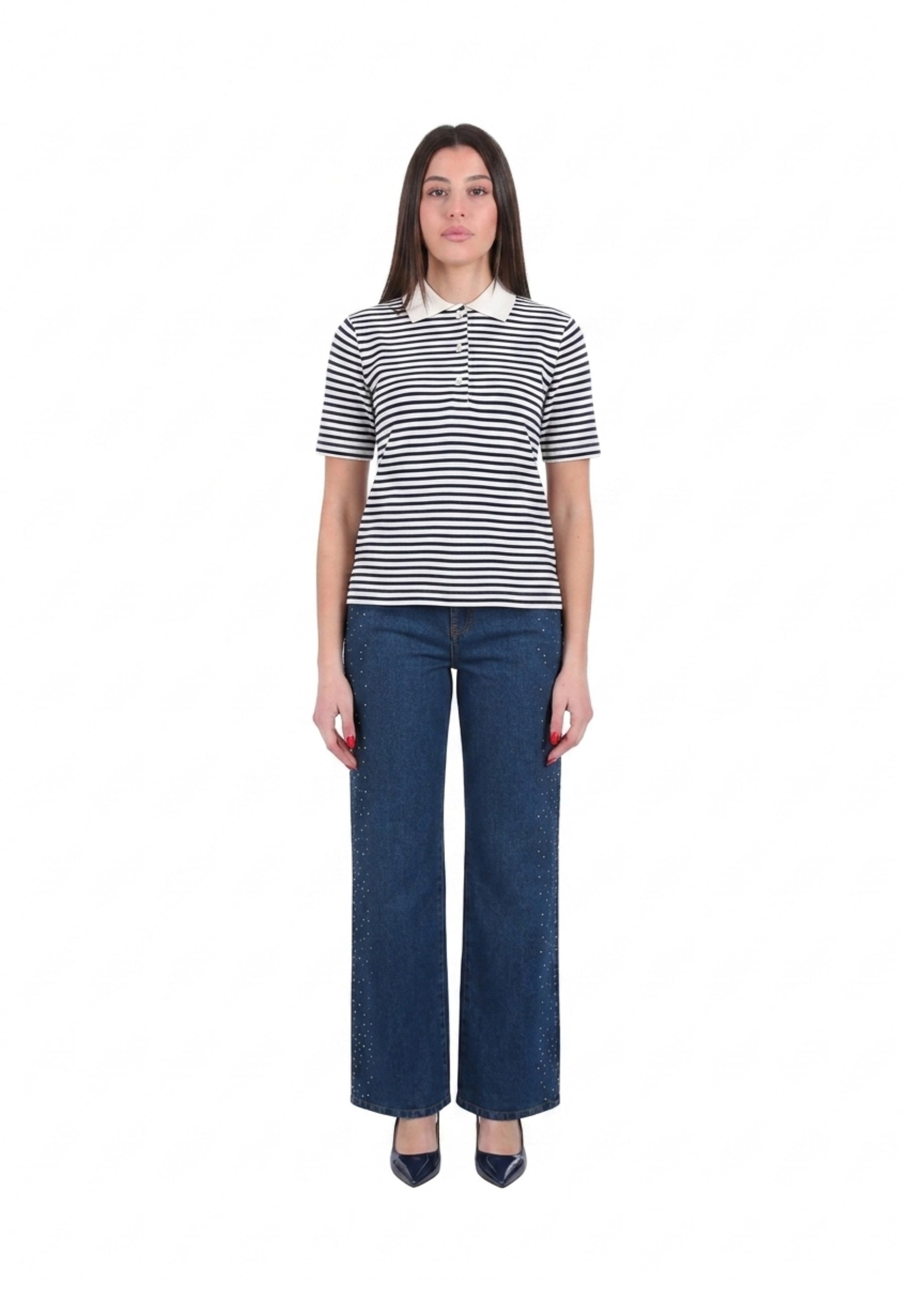 Polo Blu Bianco Pennyblack