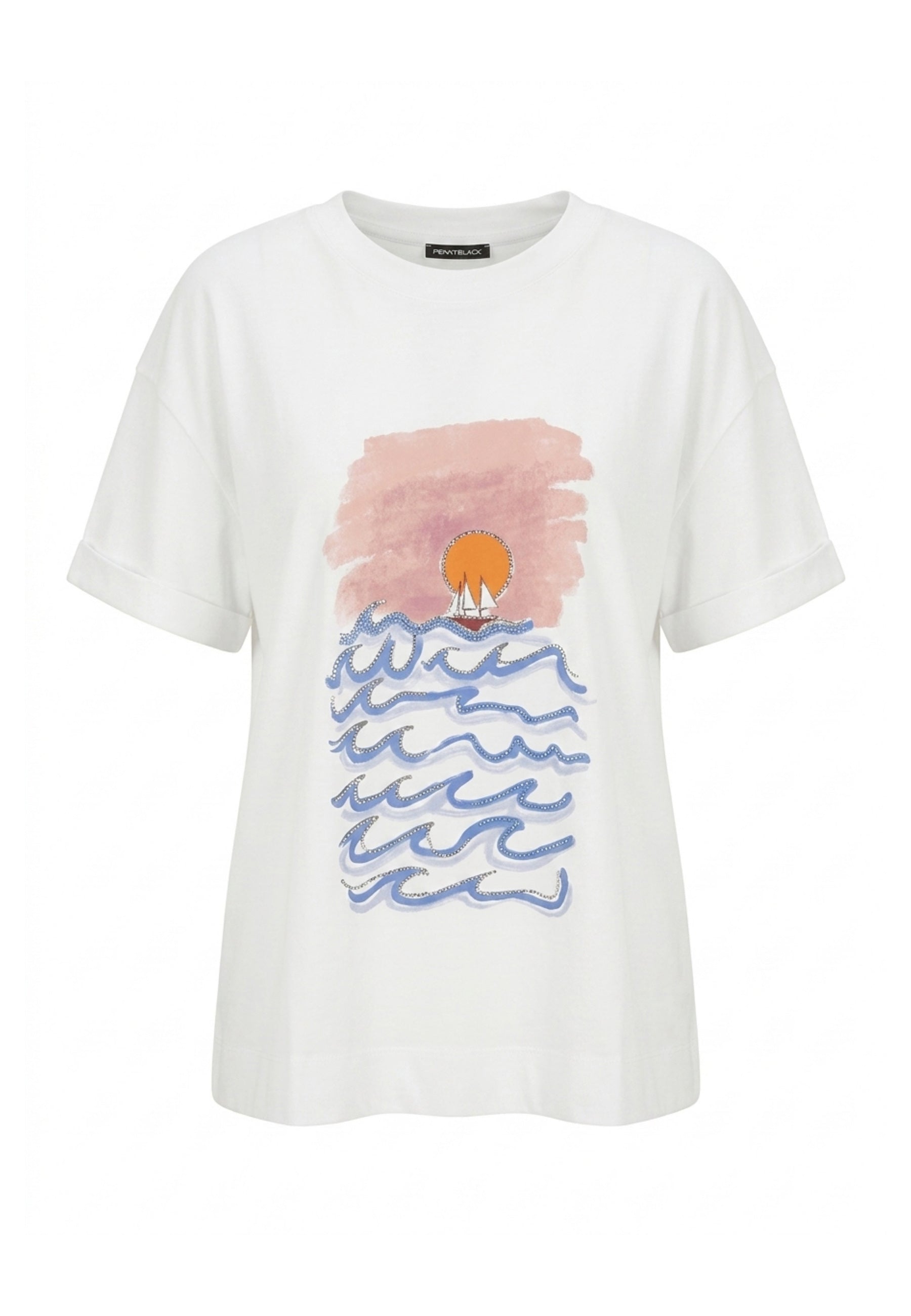 T-shirt Bianco Rosa Pennyblack