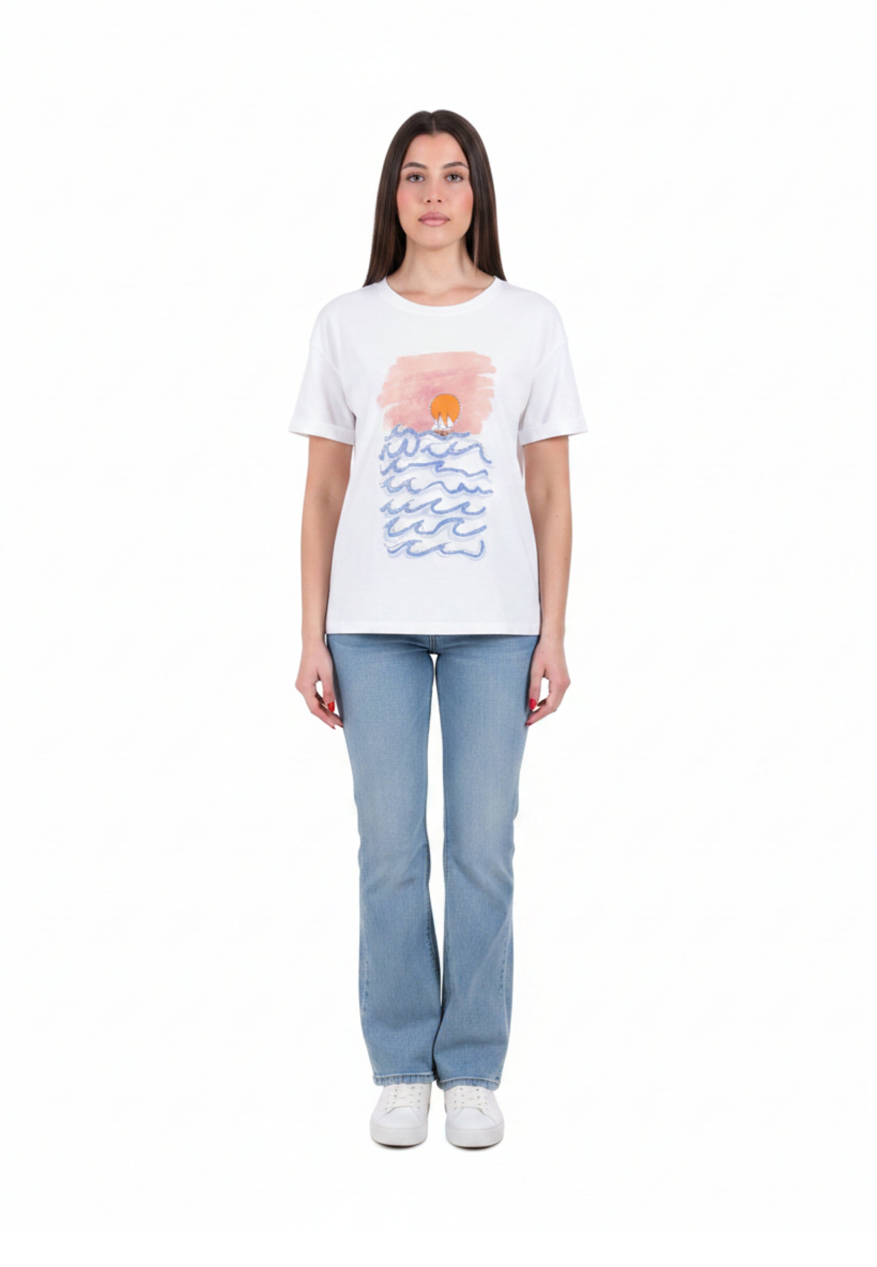 T-shirt Bianco Rosa Pennyblack