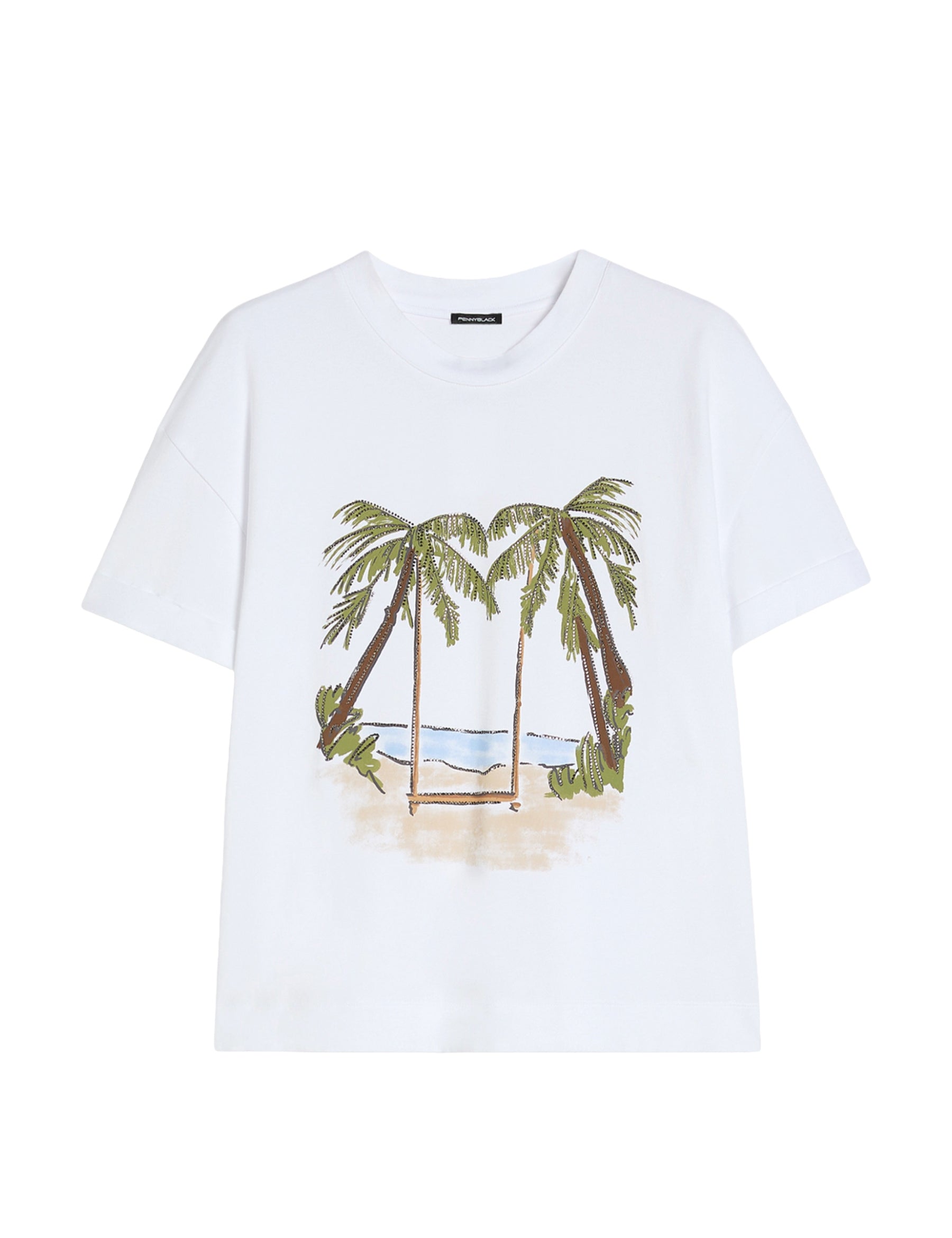 T-shirt Bianco Verde Pennyblack