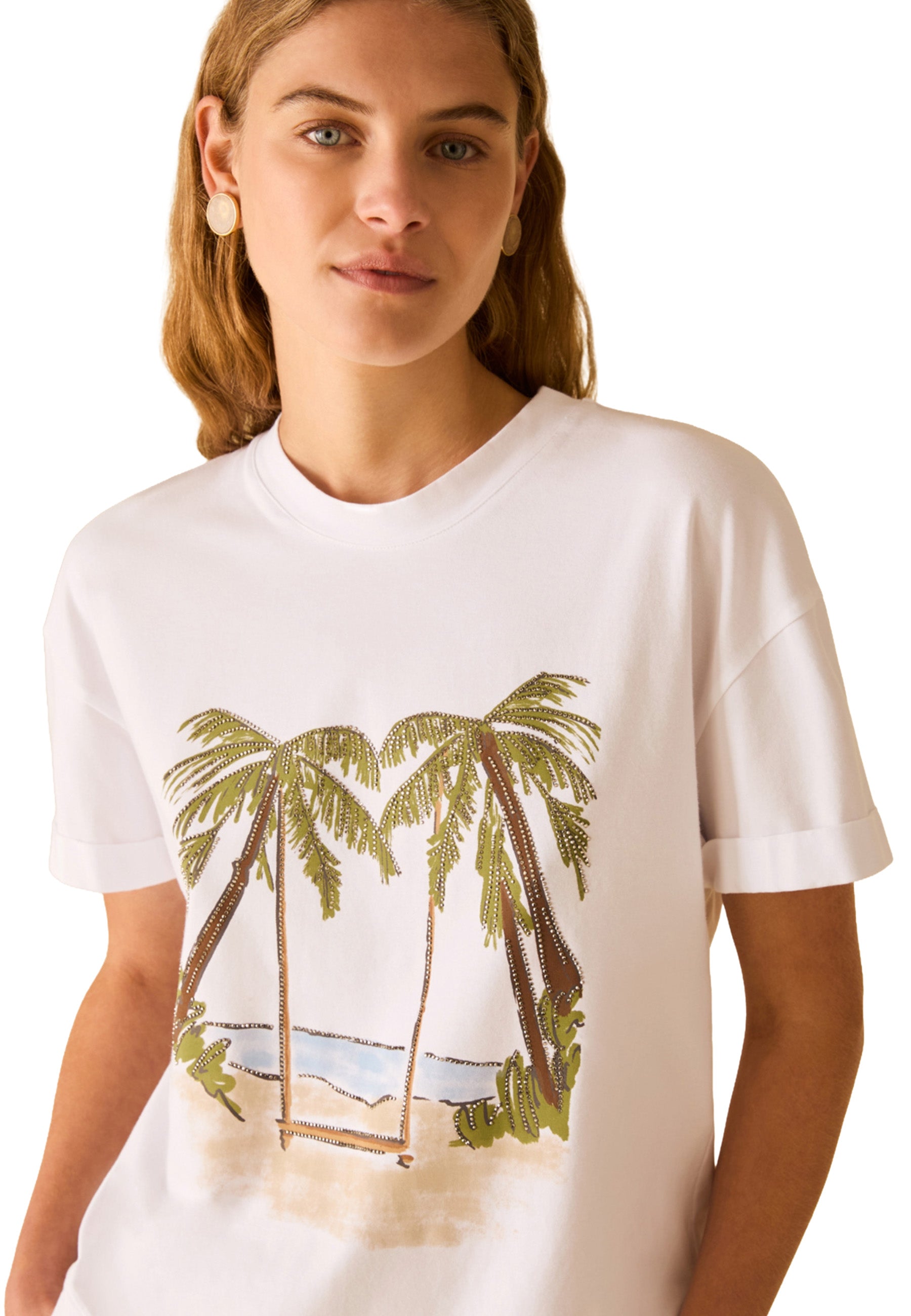 T-shirt Bianco Verde Pennyblack