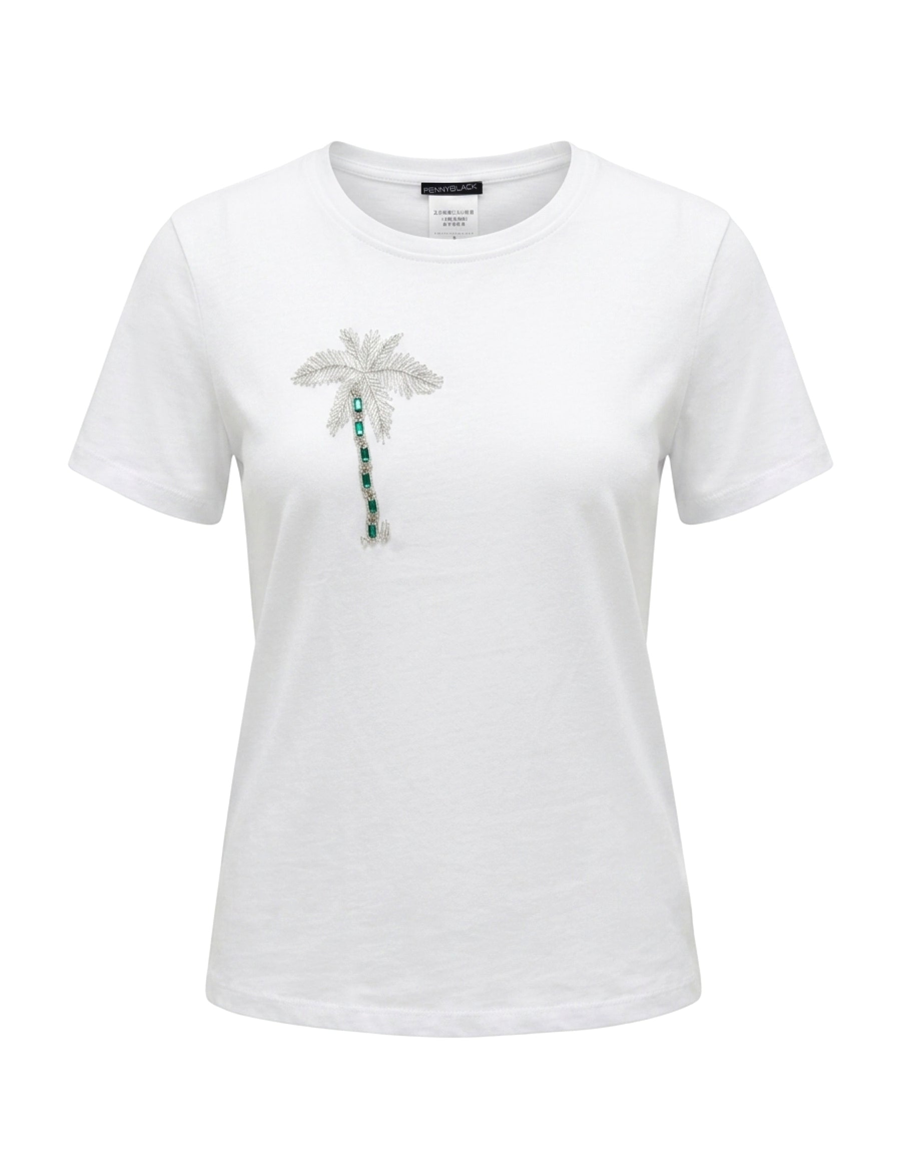 T-shirt Bianco Verde Pennyblack