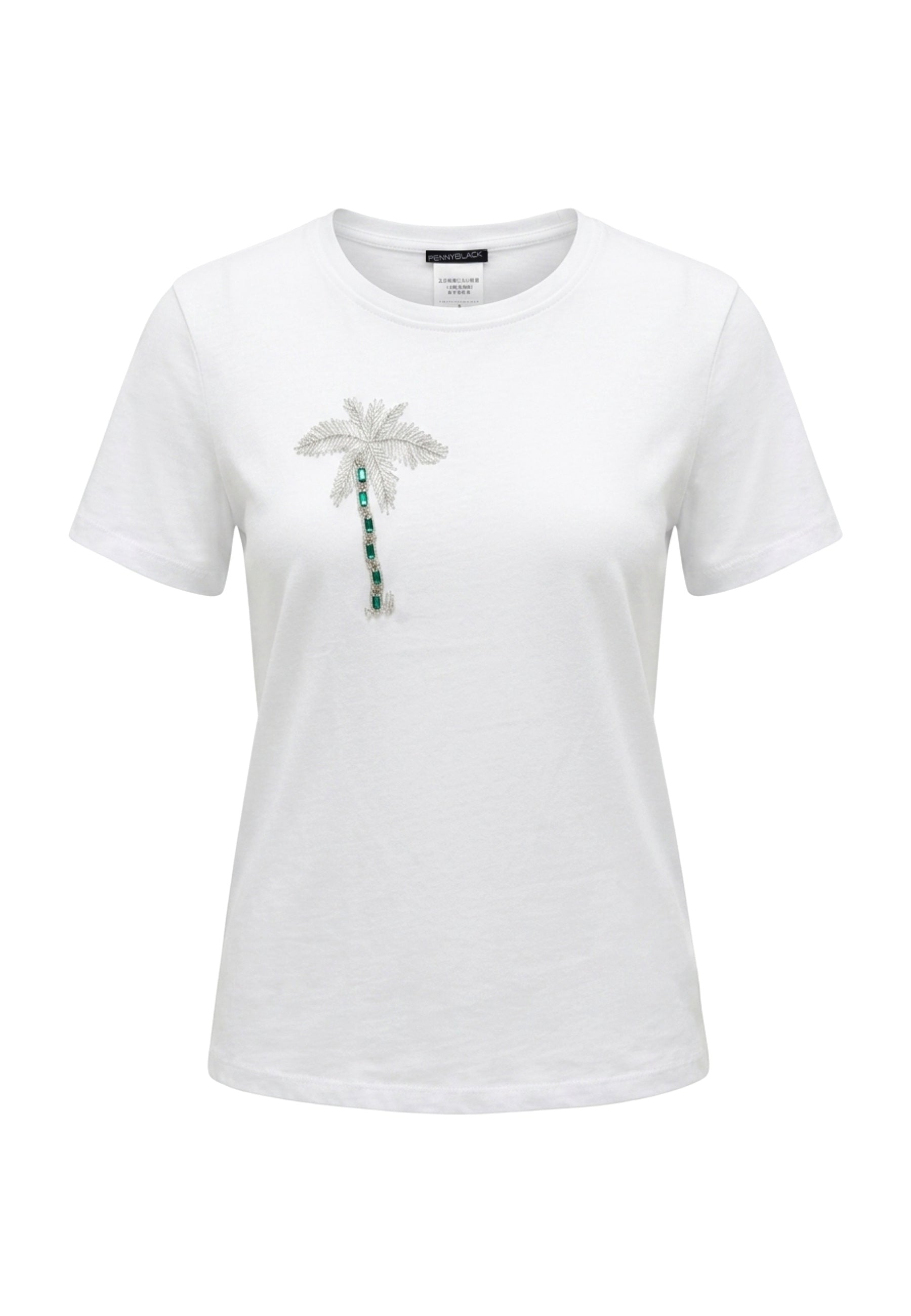 T-shirt Bianco Verde Pennyblack