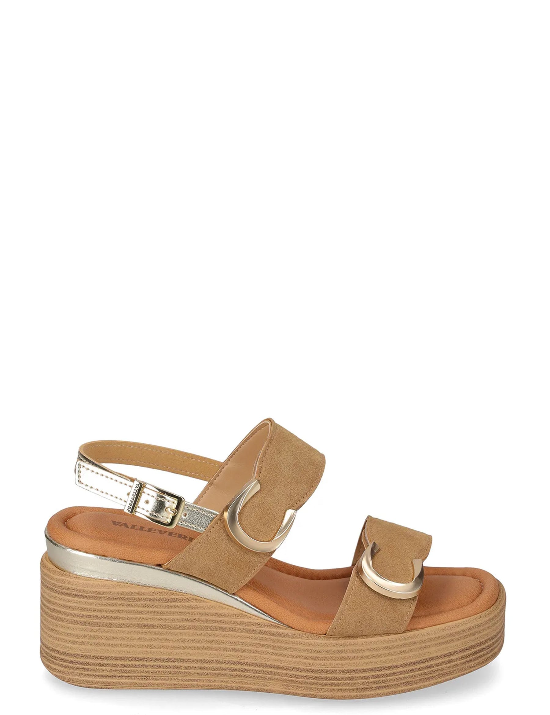Sandali zeppa Marrone Chiaro Valleverde