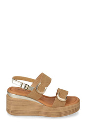 Sandali zeppa Marrone Chiaro Valleverde