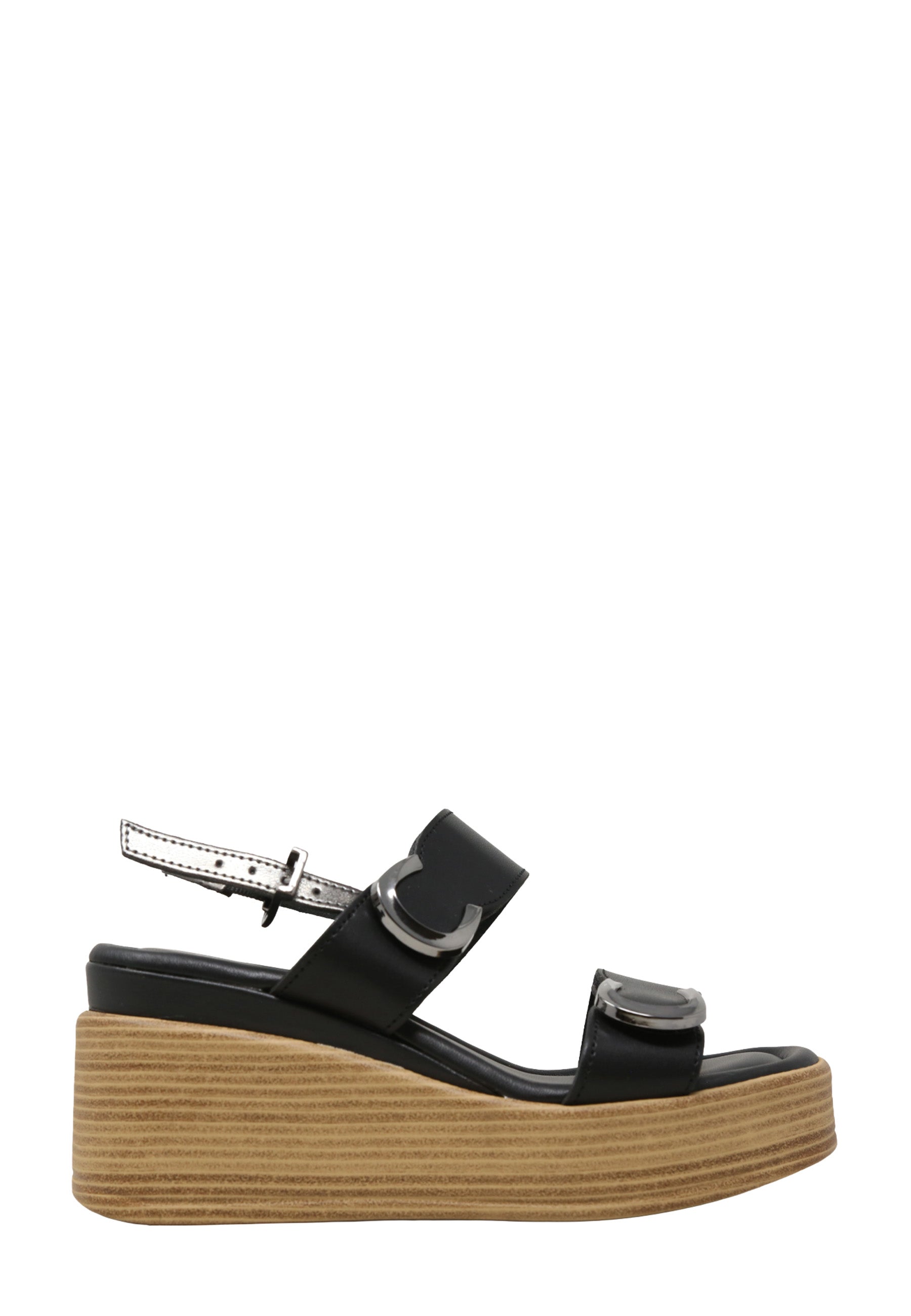Sandali zeppa Nero Valleverde