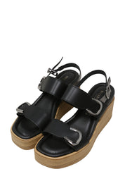 Sandali zeppa Nero Valleverde