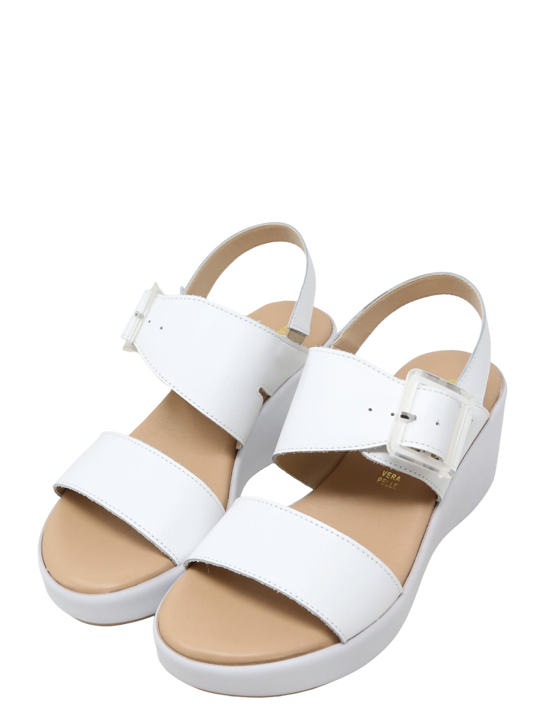 Sandali zeppa Bianco Valleverde