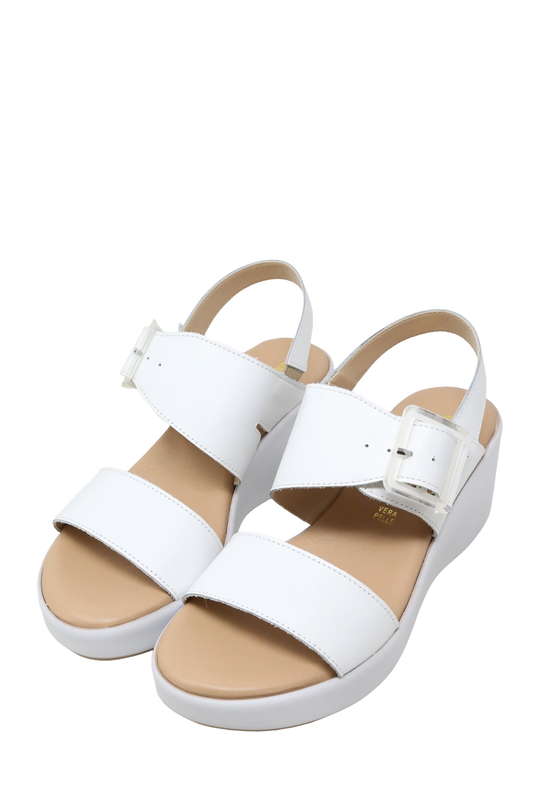 Sandali zeppa Bianco Valleverde