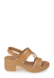 Sandali zeppa Marrone Chiaro Valleverde