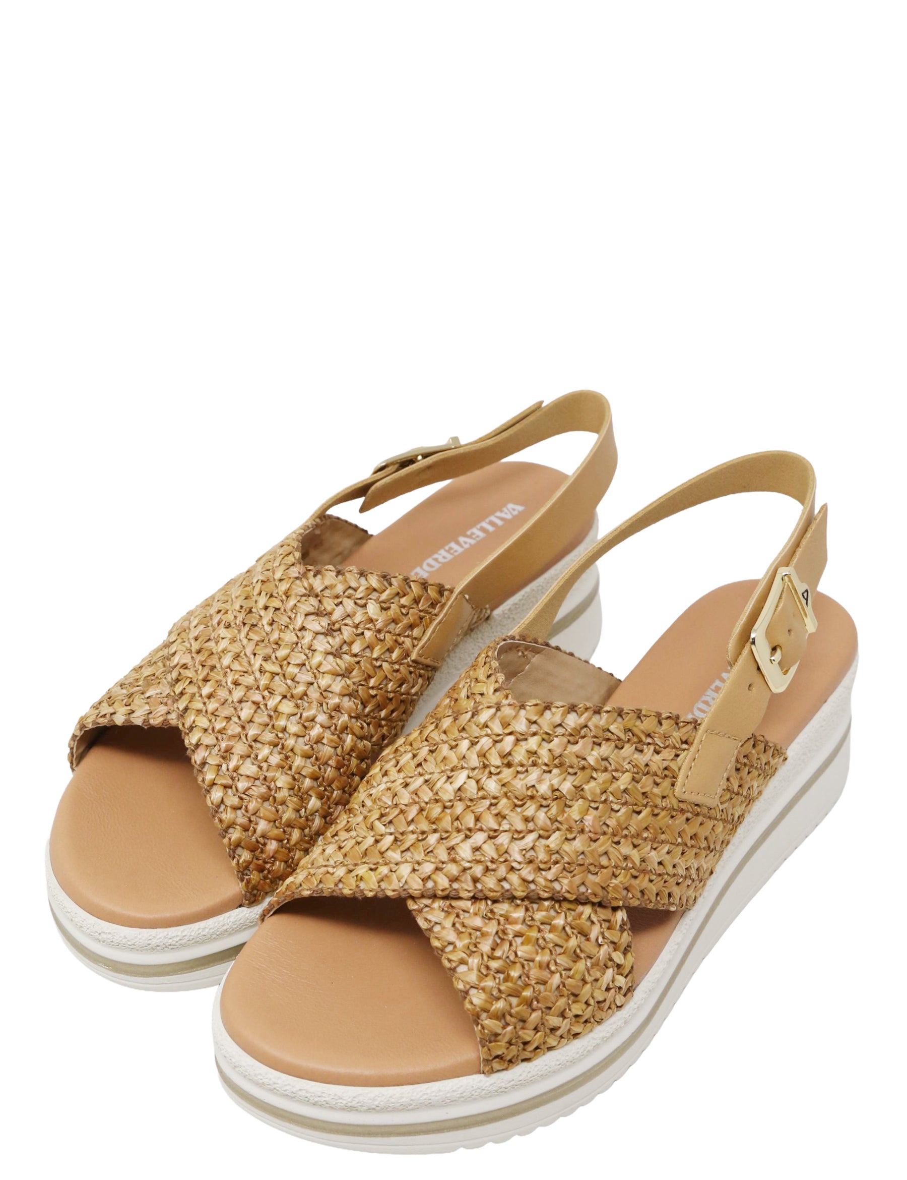 Sandali zeppa Beige Valleverde