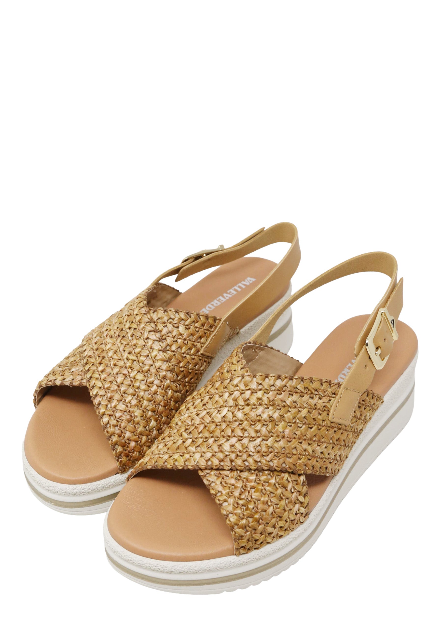 Sandali zeppa Beige Valleverde