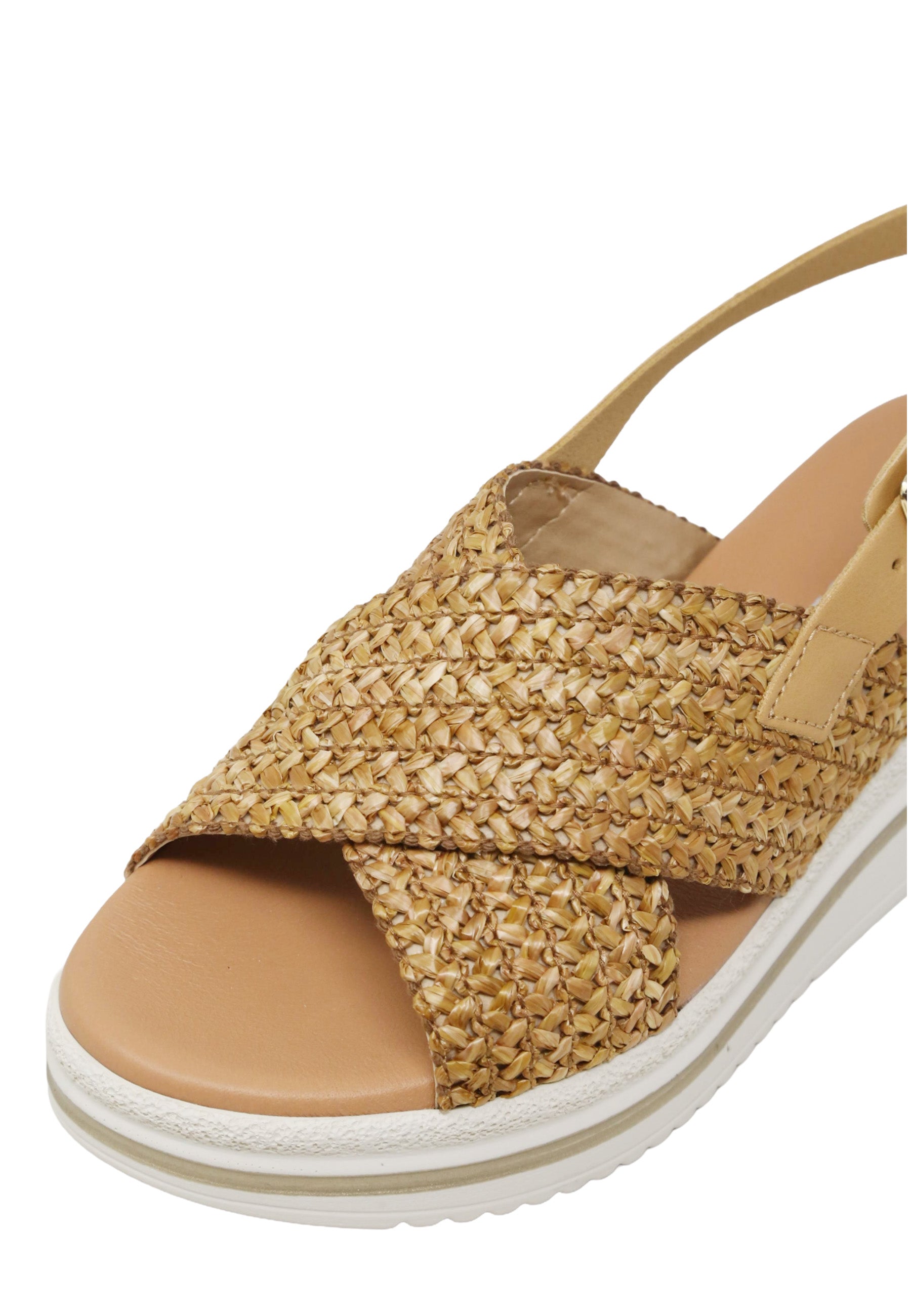 Sandali zeppa Beige Valleverde
