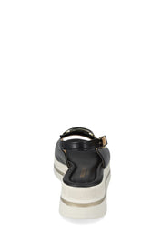 Sandali zeppa Nero Bianco Valleverde